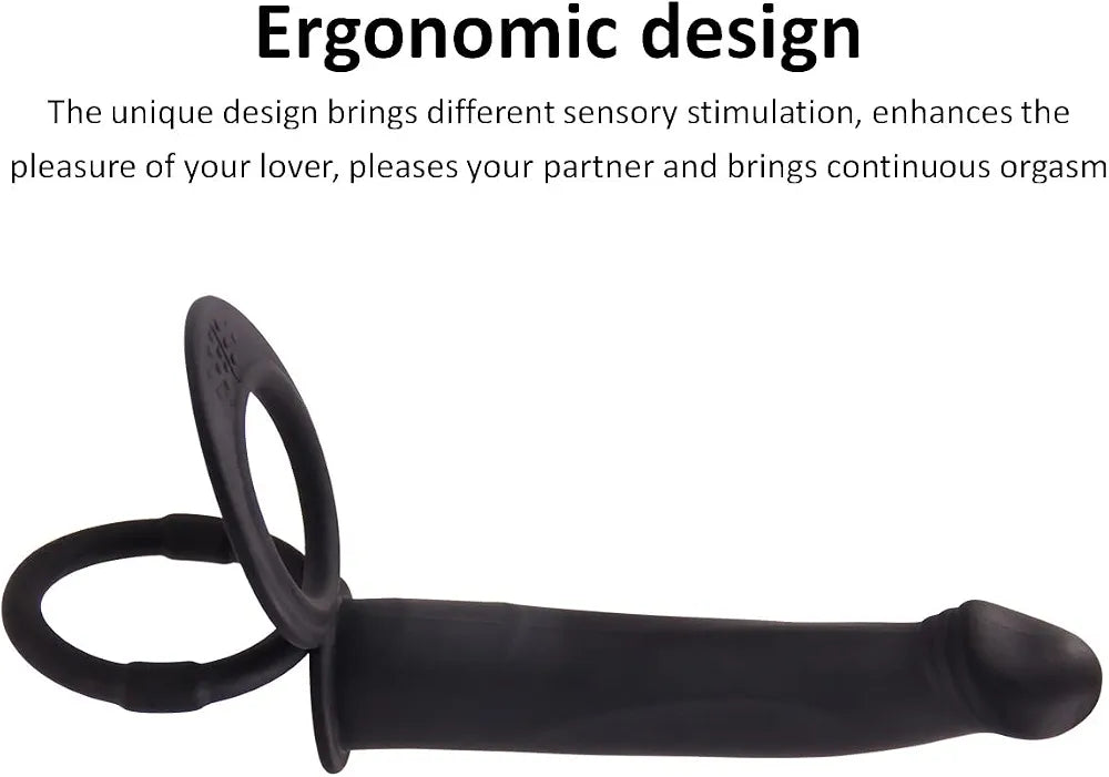 Dual-Action Silicone Vibrating Anal Plug and Penis Ring for Couples