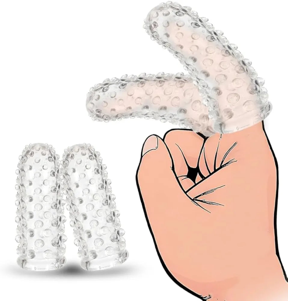 Silicone G-Spot Stimulating Finger Sleeve Vibrator Attachment for Women