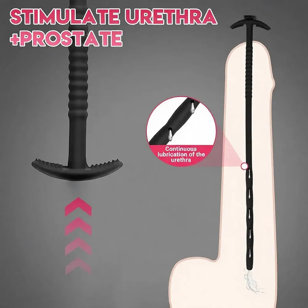 3-Piece Silicone Urethral Sounding Set with Hollow Side-Hole Design for Men