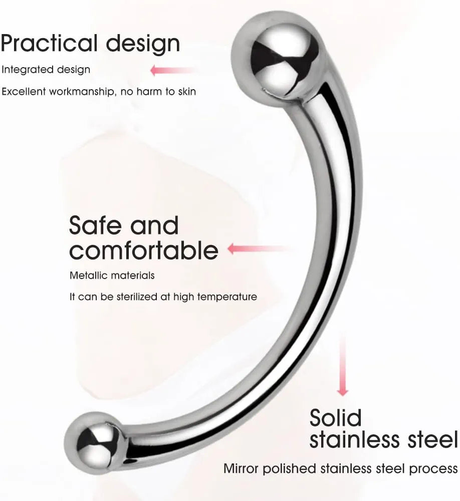 Premium Double-Ended Stainless Steel G-Spot and Prostate Massage Wand