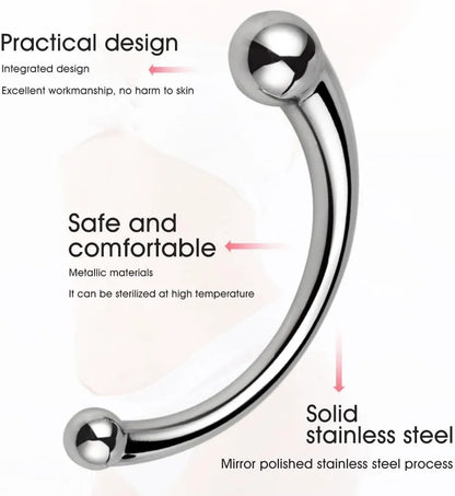 Premium Double-Ended Stainless Steel G-Spot and Prostate Massage Wand
