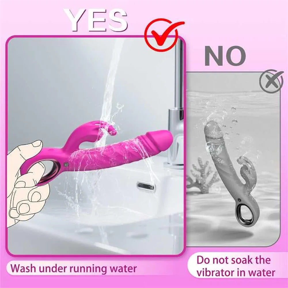 Premium Dual-Action Rabbit Vibrator with 7 Thrusting and 7 Vibration Patterns for Couples