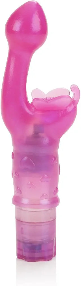 CalExotics Original Butterfly Kiss Multi-Speed Waterproof Clitoral and G-Spot Vibrator for Couples - Pink