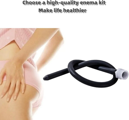 Portable Travel Enema Kit with Silicone Nozzle and Dual-Size Adapters for Water Bottles and Shower Hoses
