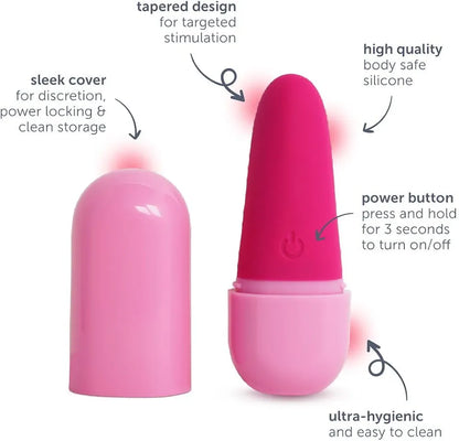 plusOne Rechargeable Silicone Bullet Vibrator - 10 Vibration Modes, Waterproof & Quiet