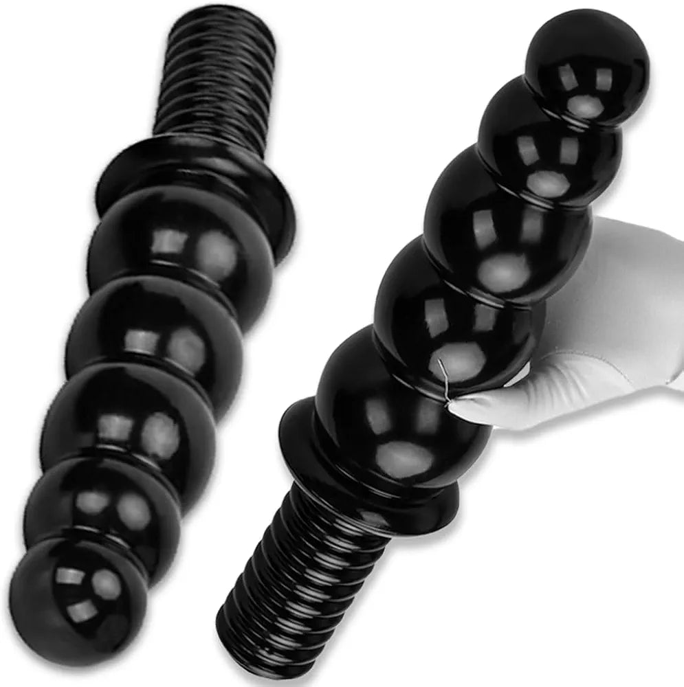Premium Extra-Large Silicone Anal Bead Dildo with Ergonomic Non-Slip Handle for Advanced Prostate and G-Spot Stimulation