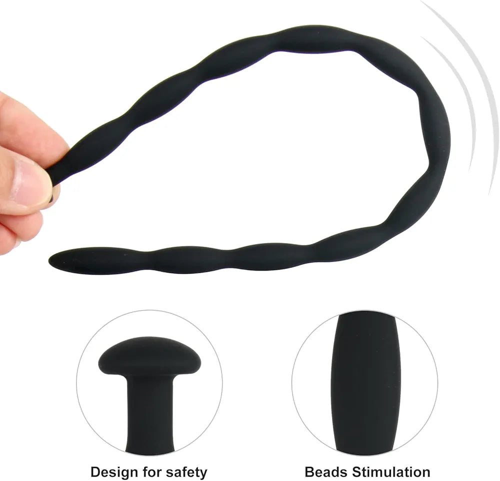 Set of 8 Flexible Silicone Urethral Sounding Rods for Male Penis Stimulation