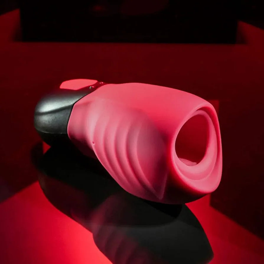 Rechargeable Silicone Suction Vibrator - Ergonomic Pleasure Massager in Red