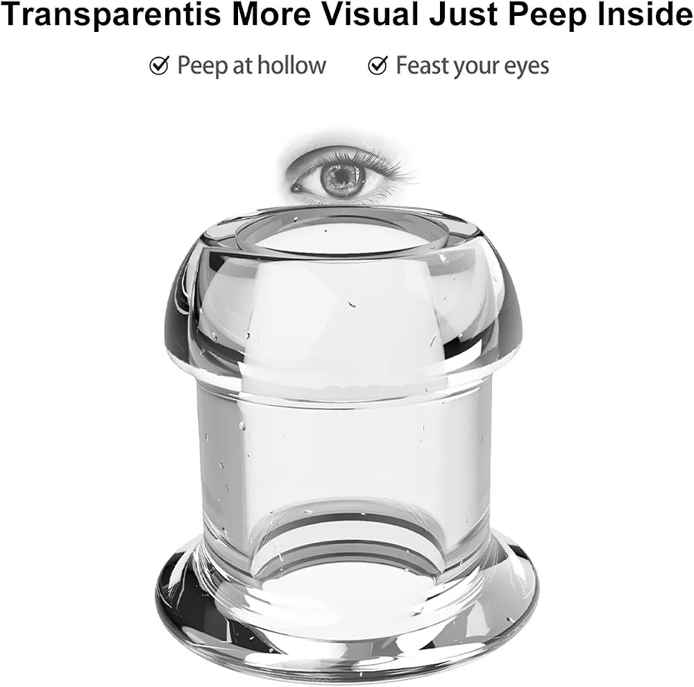 Transparent TPE Anal Plug and Vaginal Dilator Speculum - BDSM Stretcher and Enema Training Toy for Adults
