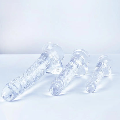 Realistic Clear Suction Cup Dildo Set - 3 Sizes for Anal and Vaginal Pleasure