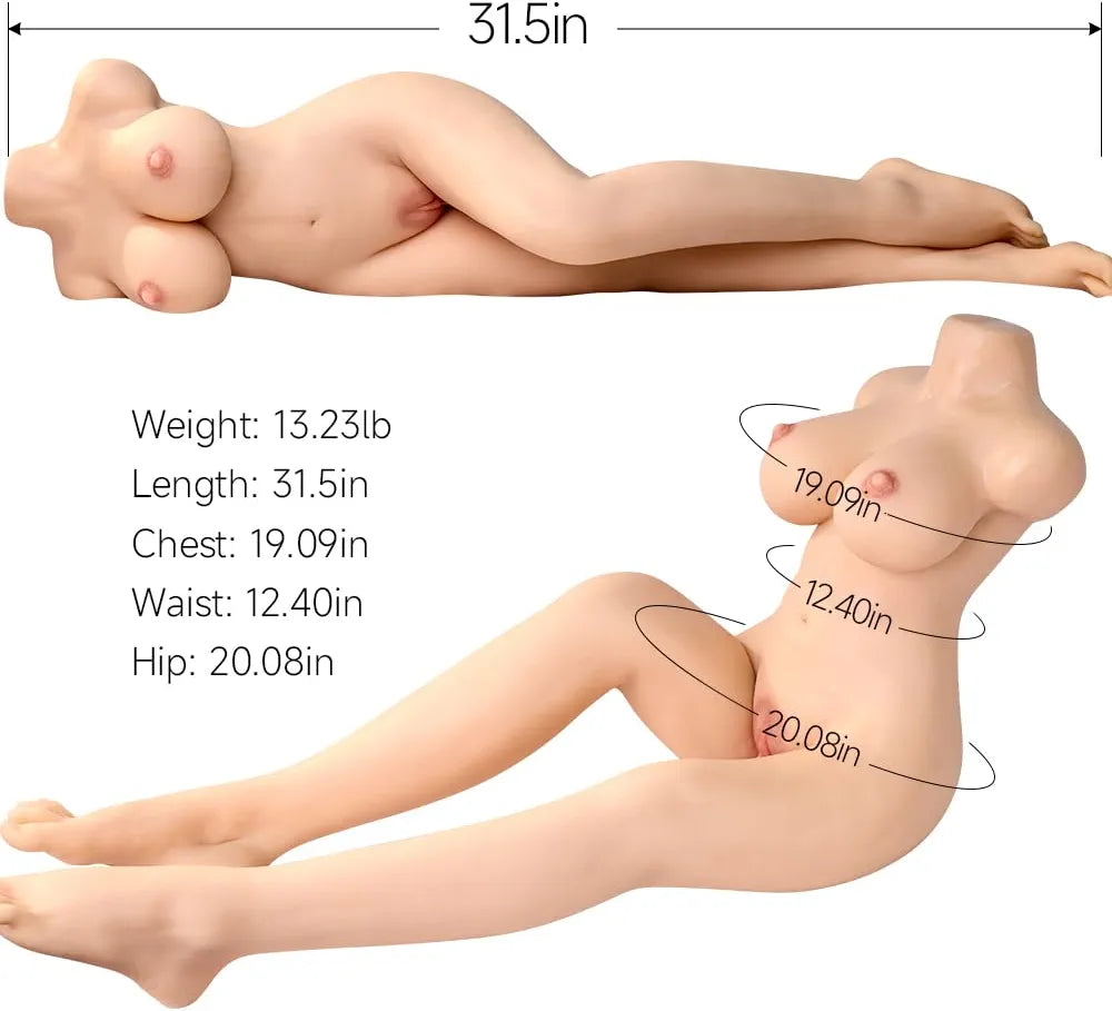 13.22lb Realistic Male Masturbator TPE Sex Doll with Gel-Filled Breast, Pussy, and Anal Features
