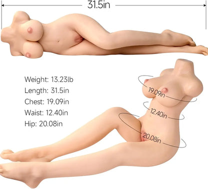 13.22lb Realistic Male Masturbator TPE Sex Doll with Gel-Filled Breast, Pussy, and Anal Features