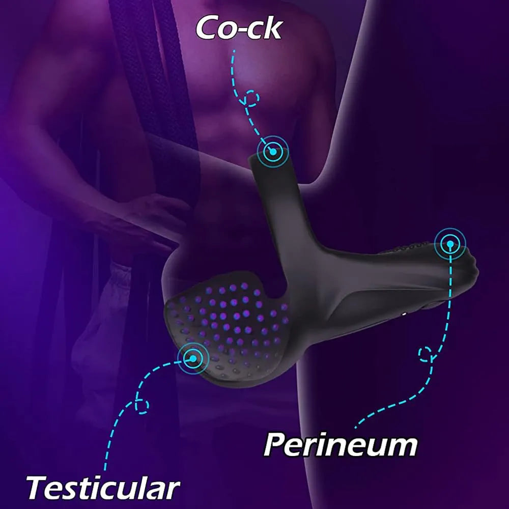 10-Mode Remote Controlled Vibrating Penis and Testicle Stimulator for Men