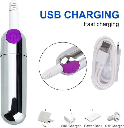 SilkyTouch 10-Mode USB Rechargeable Waterproof Bullet Vibrator for Targeted Stimulation