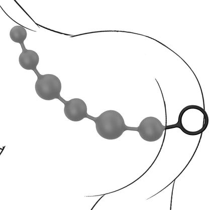 Silicone Anal Bead Plug with 6 Graduated Spheres for Prostate Stimulation and BDSM Play