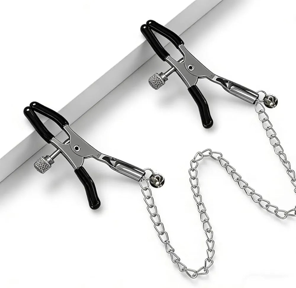 Adjustable Metal Nipple Clamps with Protective Silicone Sleeves for Sensory Stimulation