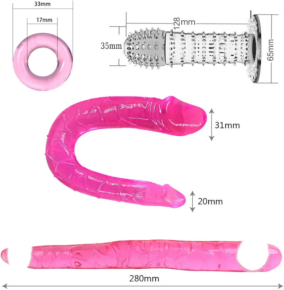 17-Piece Flexible Silicone Anal Bead Set with Ergonomic Butt Plug