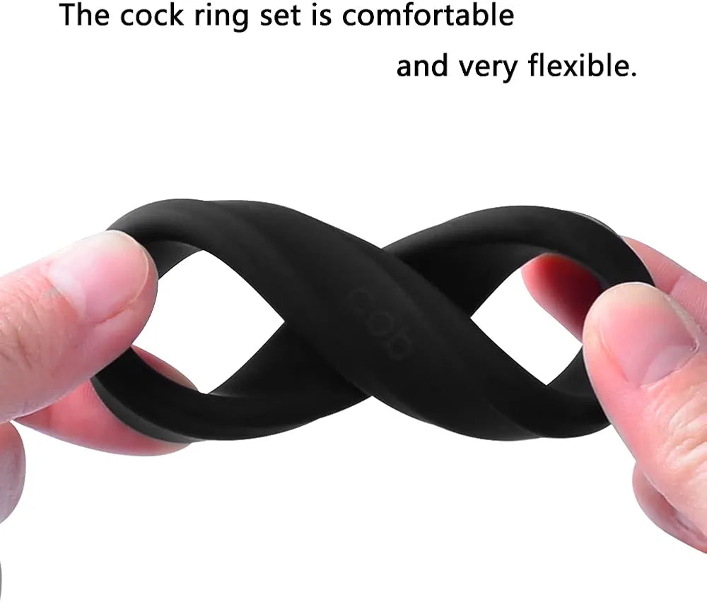 Premium Silicone Penis Ring Set - 6-Piece Stretchy Variety Pack for Enhanced Performance