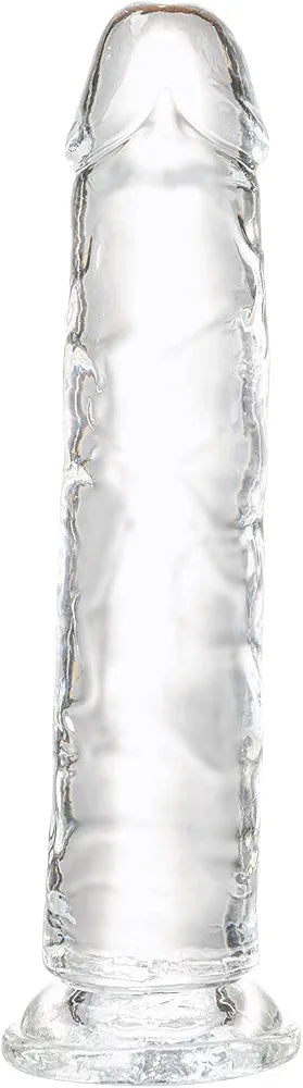7.1-Inch Realistic Clear Dildo with Strong Suction Cup for Hands-Free Play - Soft Beginner-Friendly Adult Toy