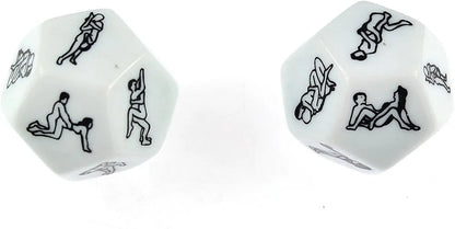 12-Sided Adult Couple Position Dice Set - Novelty Game for Bachelor Parties