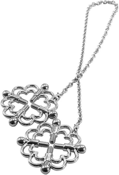 Adjustable Stainless Steel Nipple Clamps with Connecting Chains for Sensual Play