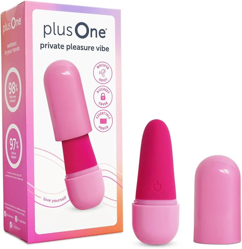 plusOne Rechargeable Silicone Bullet Vibrator - 10 Vibration Modes, Waterproof & Quiet