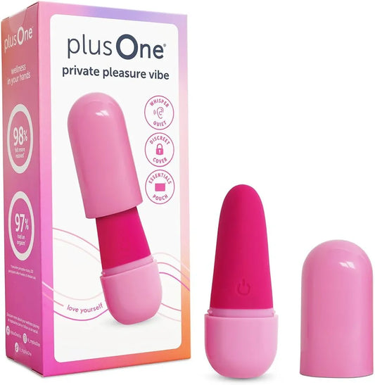 plusOne Rechargeable Silicone Bullet Vibrator - 10 Vibration Modes, Waterproof & Quiet