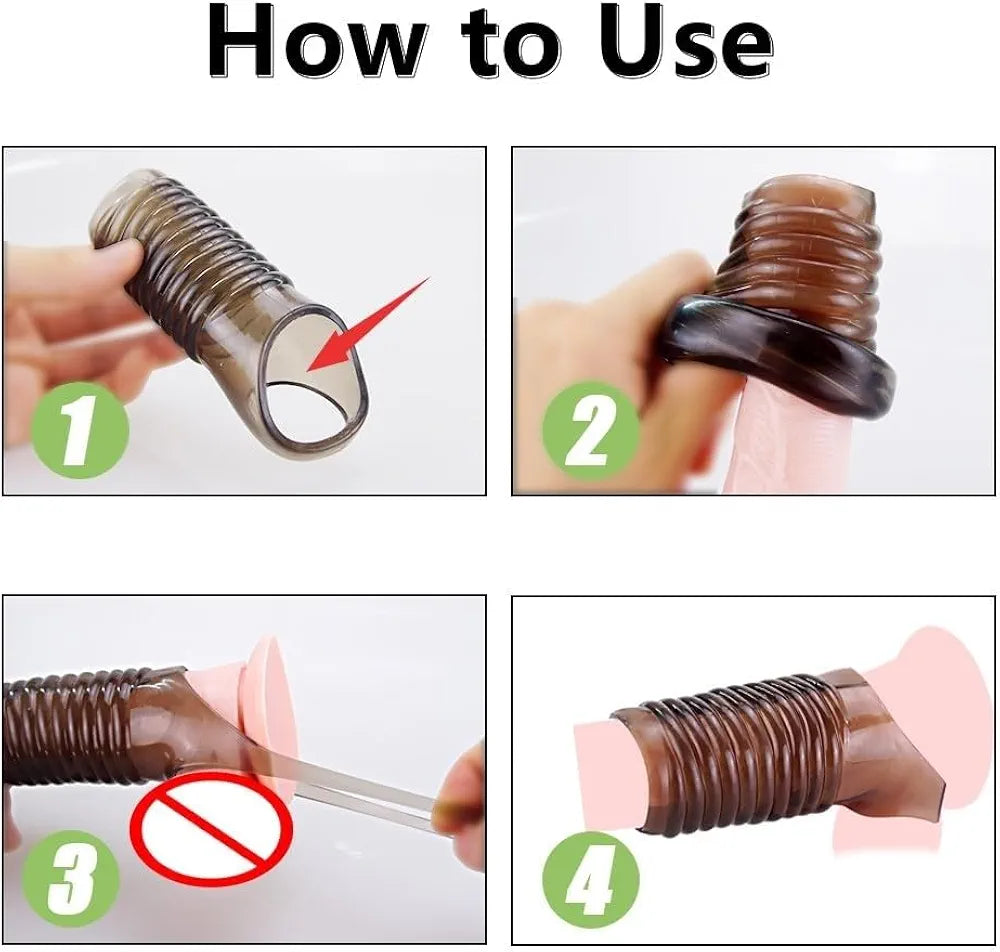 2 Pcs Sex Toys Penis Sleeve Cock Sleeve, Cock Ring Male Sex Toys for Men Penis Extender, Penis Ring Knot Dildo Girth Enhancer Sleeve Adult Toys for Men Couples Juguetes Sexuales