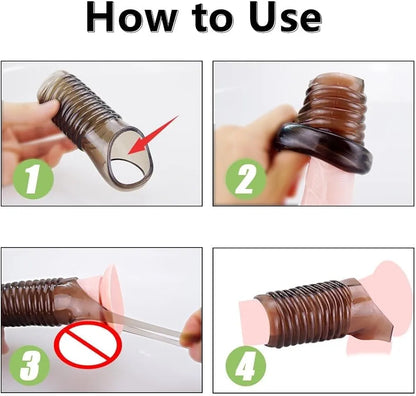 2 Pcs Sex Toys Penis Sleeve Cock Sleeve, Cock Ring Male Sex Toys for Men Penis Extender, Penis Ring Knot Dildo Girth Enhancer Sleeve Adult Toys for Men Couples Juguetes Sexuales