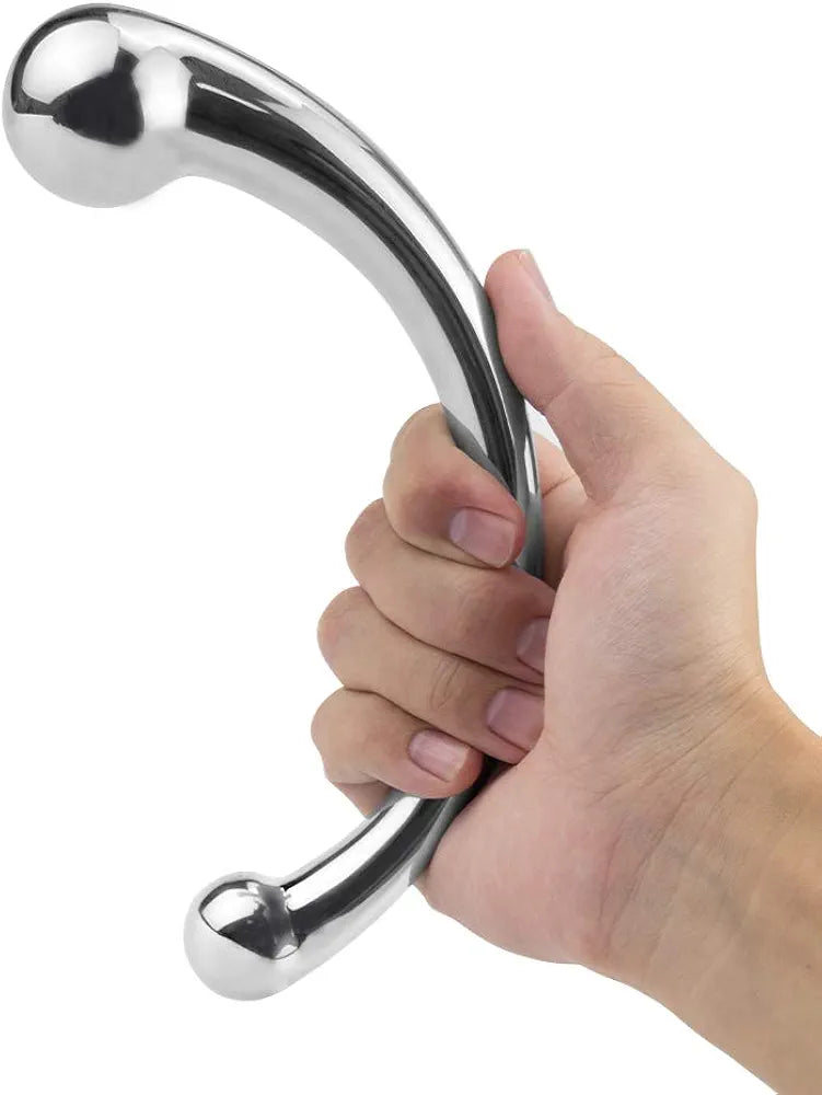 Premium Dual-Ended Curved Metal G-Spot and Wand Stimulator for Couples