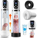 Male Penis Pump Sex Toys for Men, 3-in-1 Dick Enlarger Penis Extender & Male Masturbator, Detachable Glans Trainer with 5 Suction & 9 Vibration, Adult Sex Toys with Pocket Pussy for Men Masturbation