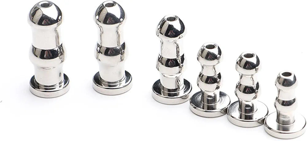 3-Piece Stainless Steel Hollow Urethral Sounding Rod Set for Male Training and Urination Assistance - HB08