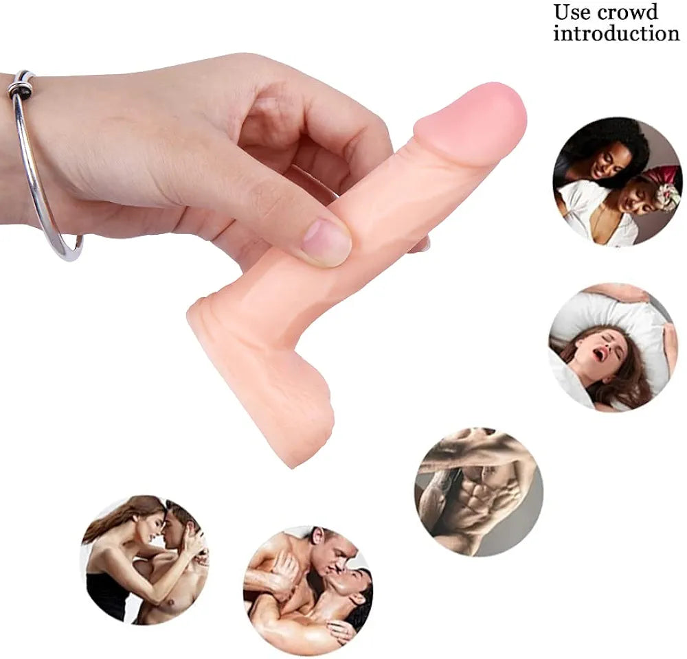 4.3-Inch Realistic Lifelike Dildo for Beginners - G-Spot Stimulator and Anal Training Toy