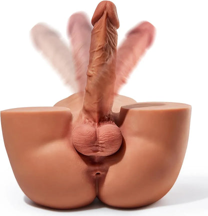 UNINHIBIBY 11LB Realistic Male Masturbator with Dildo, Testis, and Tight Internal Texture for Men