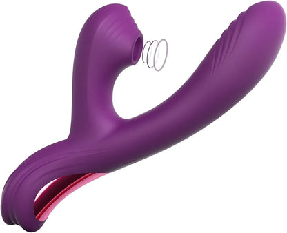 Tracy's Dog Flexible Rabbit Vibrator for Women - 10 Vibration Modes, 3 Suction Levels, G-Spot & Clitoral Stimulator for Solo & Couples Play