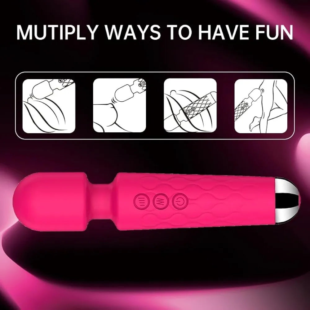 Premium Rechargeable Wand Massager with 160 Vibration Modes for Targeted Clitoral and G-Spot Stimulation