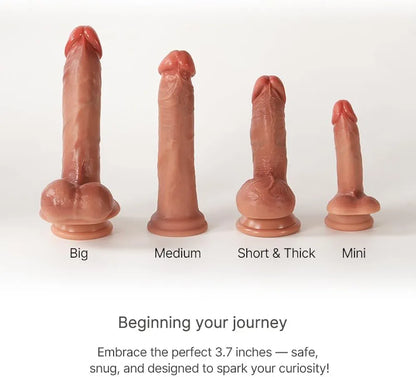 3-Inch Realistic Mini Silicone Dildo for Beginners with Suction Cup