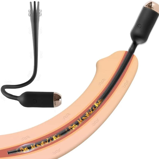 9.8" Electric Heated Vibrating Urethral Sound and Prostate Stimulator for Men