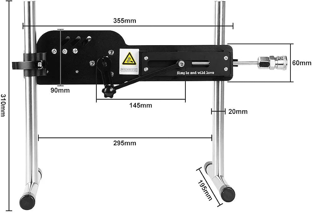 JESSKY Premium Adjustable Sex Machine with 6 Attachments and Suction Cup Base