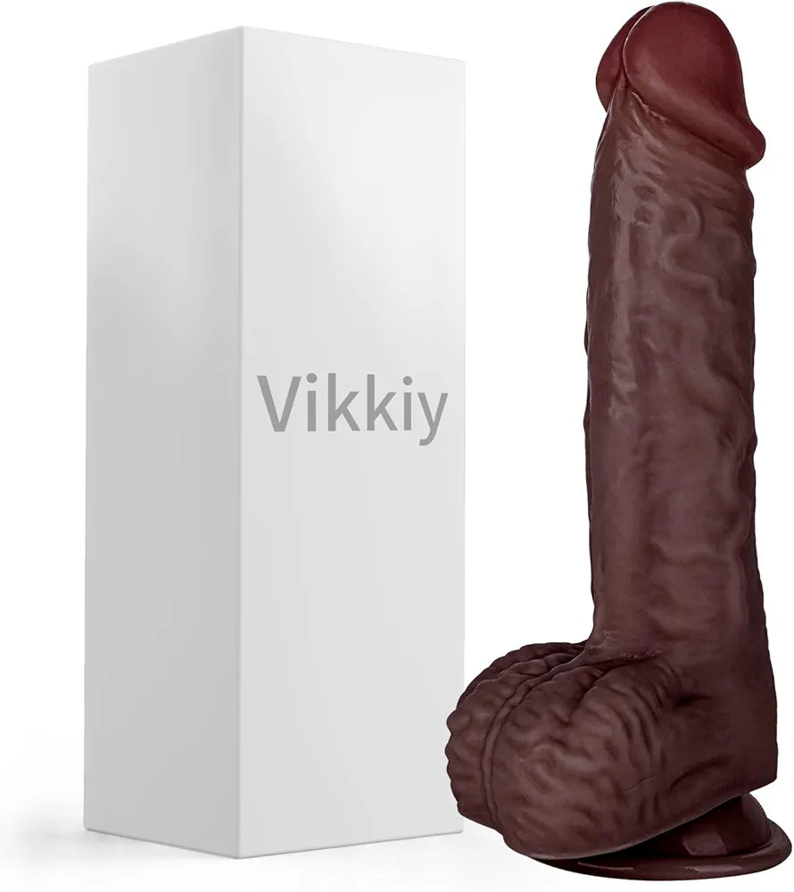 Vikkiy 8.55-Inch Realistic Skin-Feel G-Spot Stimulator Dildo with Strong Suction Cup