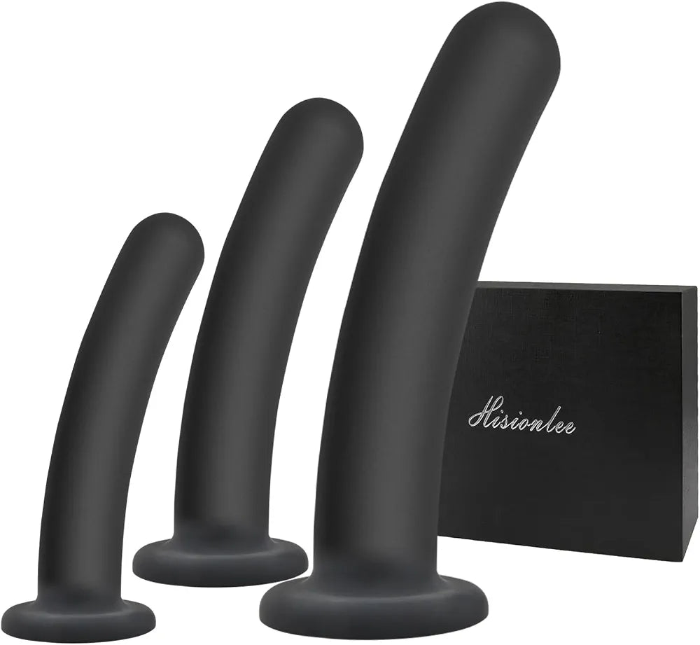 3-Piece Silicone Anal Plug and Dildo Training Kit with Suction Cup for Prostate and G-Spot Stimulation