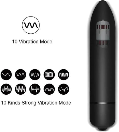 10-Speed Mini Bullet Vibrator for Clitoral and G-Spot Stimulation - Discreet Waterproof Personal Massager