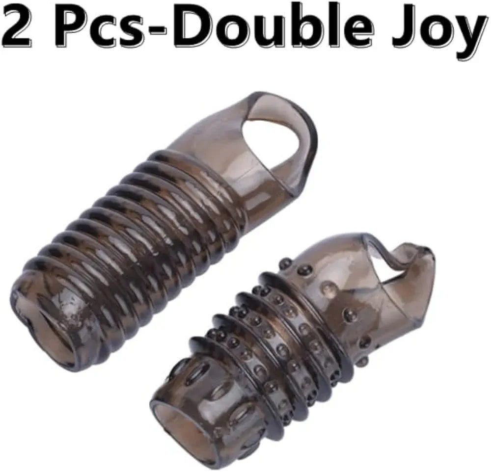 2 Pcs Sex Toys Penis Sleeve Cock Sleeve, Cock Ring Male Sex Toys for Men Penis Extender, Penis Ring Knot Dildo Girth Enhancer Sleeve Adult Toys for Men Couples Juguetes Sexuales