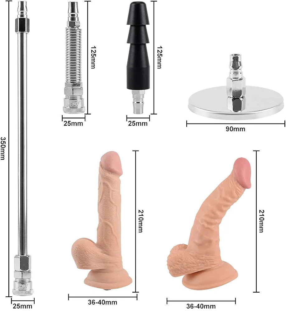JESSKY Premium Adjustable Sex Machine with 6 Attachments and Suction Cup Base