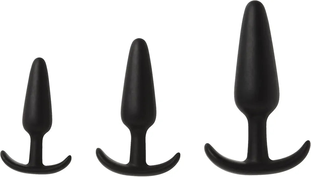 Doc Johnson Naughty 1 Silicone Butt Plug Training Kit - 3-Piece Graduated Set