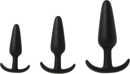 Doc Johnson Naughty 1 Silicone Butt Plug Training Kit - 3-Piece Graduated Set