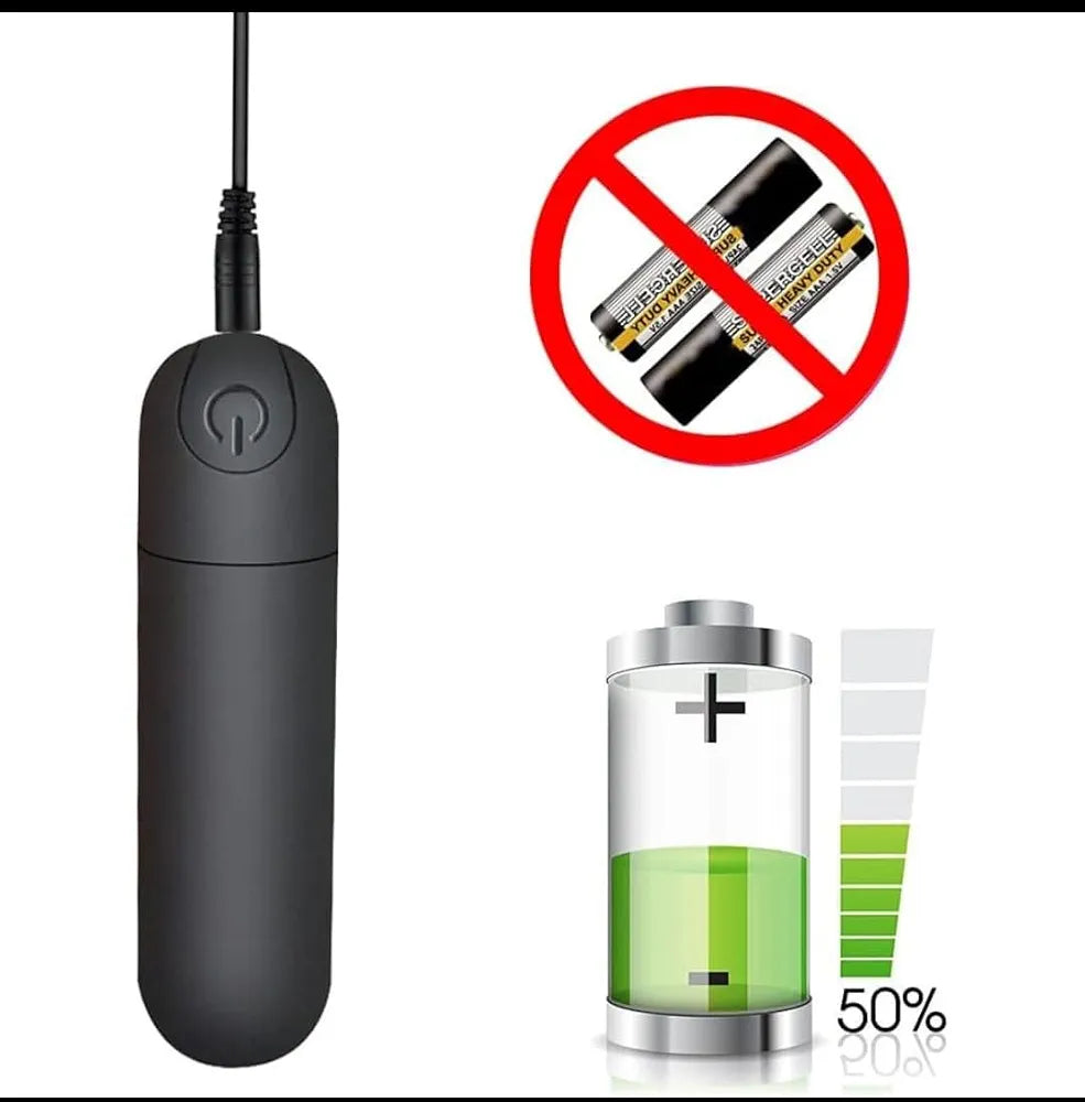 Silicone Rechargeable Mini Bullet Vibrator - 10-Mode Waterproof Personal Massager