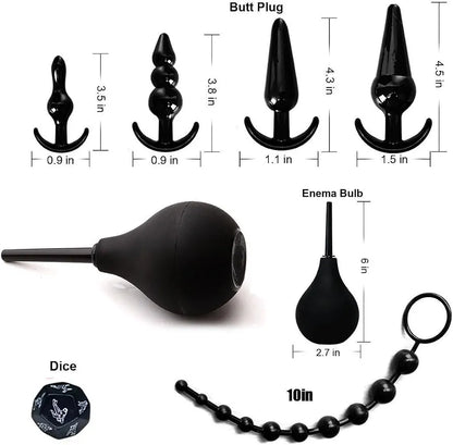 33-Piece Premium BDSM Bondage and Anal Play Starter Kit for Couples