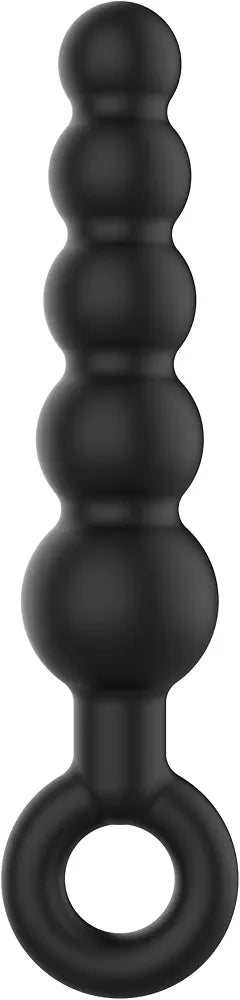 8-Inch Graduated Silicone Anal Beads and Prostate Massager with Pull Ring