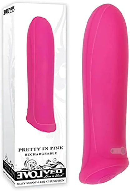 Evolved Novelties Pretty in Pink Rechargeable Compact Bullet Vibrator - 7 Modes, Waterproof